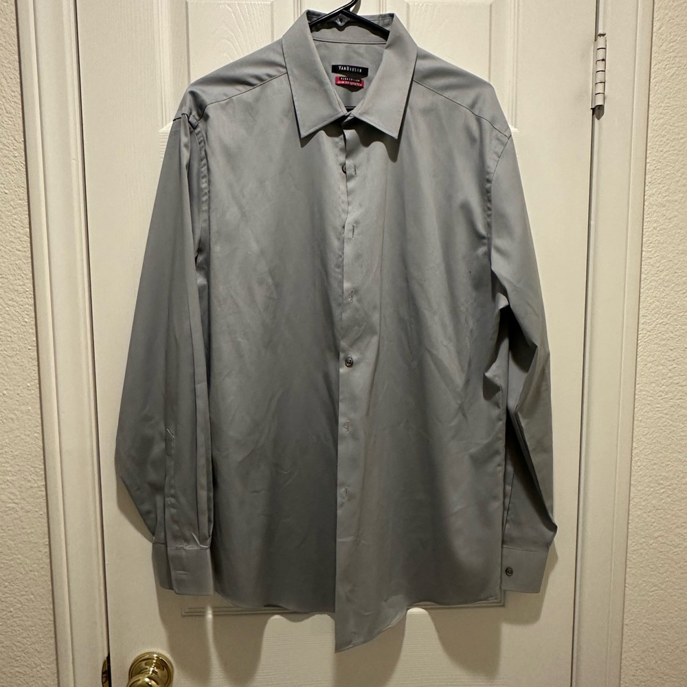 Van Heusen Gray Dress Shirt Classic Fit